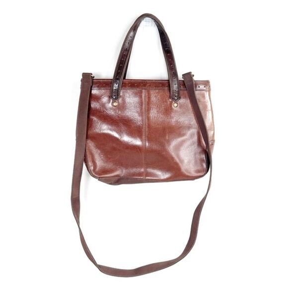 Rolfs Womens Crossbody Shoulder Handbag Non-Adjustable Straps Leather Brown - Picture 2 of 5